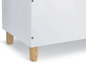 Drewniana skrzynia na zabawki CHMURKA, ława, 60 cm