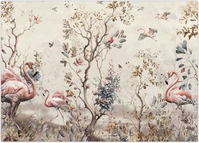 Obraz na szkle - Rysunek flamingów (70x50 cm)