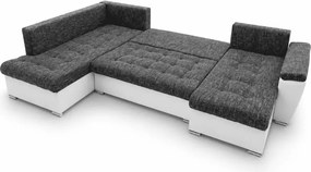 Narożnik Joris U z funkcją spania i pojemnikami – plecionka + ekoskóra, nowoczesny design