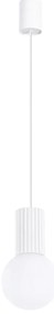 Lampa wisząca HALO 1 biała ryflowana SOLLUX  LIGHTING