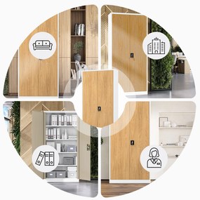 Szafa na dokumenty biała/złoty dąb: Eco Design JAN H