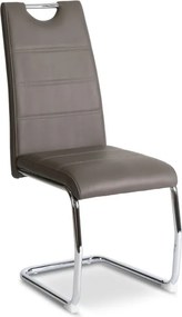 Krzesło Tapicerowane LOPEZ Szare Na Płozach Ekoskóra Nowoczesne