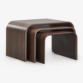 Prostokątne Stoliki Pomocnicze Z Mdf I Fornirem Namibia Wenge - Sklum