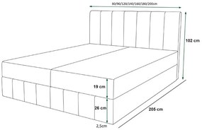 Grafitowe łóżko tapicerowane welurem 4 rozmiary Z0-B42
