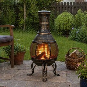 STILISTA Kominek tarasowy, 89 cm, brąz