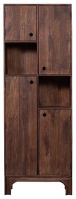 Ciemnobrązowa szafka z litego drewna mango 75x210x45 cm Staes – WOOOD