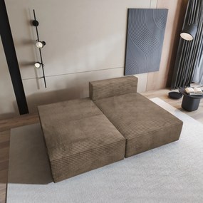 Masseno Narożnik FIORO z funkcją spania i pojemnikiem na pościel Narozniki L, Rozkładana sofa - Beżowy, TILIA 17