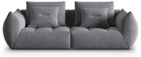 Ciemnoszara aksamitna sofa 232 cm Bloom – Micadoni
