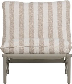 Beżowy metalowo-tapicerowany fotel ogrodowy Elvo – WOOOD