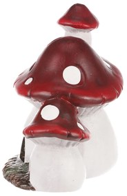 Dekoracja jesienna LED Świecący domek z grzybkami, 14 x 10 x 15 cm, ceramika