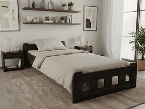 Łóżko Naomi podwyższone 90 x 200 cm, orzech Stelaż: Ze stelażem listwowym rolowanym, Materac: Materac Sommera