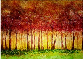 Obraz - Malowanie lasu liściastego (70x50 cm)