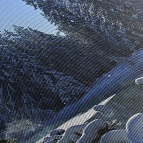 Obraz śnieżnego lasu (170x50 cm)