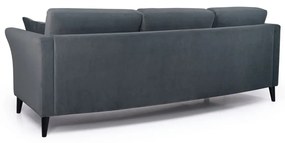 Ciemnoszara aksamitna sofa Scandic Eden, 237 cm