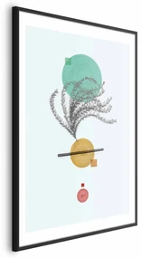 Plakat Roślinna kompozycja 60x90 cm z ramą czarną z marginesem ARTGEIST B