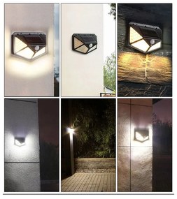 Lampa solarna z czujnikiem ruchu i zmierzchu - 100 led zewnętrzna ścienna