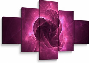 Obraz nowoczesnej różowej abstrakcji (125x70 cm)