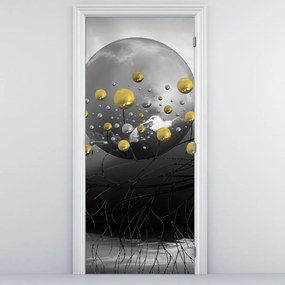 Fototapeta na drzwi - Złota abstrakcyjna kula (95x205cm)