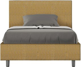 Łóżko bez stelaża tapicerowane 120x190 tkaniny Labirinto 6 żółty Adele