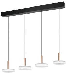 Lampa wisząca LED w czarno-biało-złotym kolorze ze ściemniaczem i szklanym kloszem Celeste – Trio