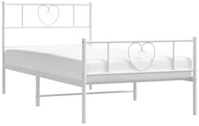 Białe pojedyncze łóżko metalowe 90x200 cm - Veligo
