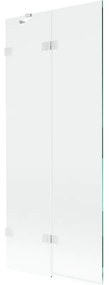 Mexen Lunar parawan nawannowy 2-skrzydłowy lewy 80 x 150 cm, transparent, biały - 897-080-100-20-00-L