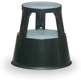 Taboret mobilny stalowy, czarny