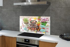 Szkło do Kuchni na Ścianę Wielkanocne Ciasto i Pisanki