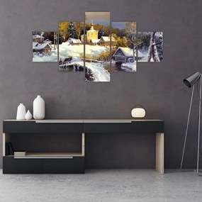 Obraz - Zimowe miasteczko (125x70 cm)