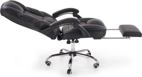 Tapicerowany fotel biurowy z podnóżkiem Alvin