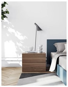 Brązowa szafka nocna z 2 szufladami TemaHome Aurora