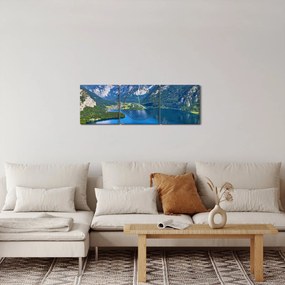 Obraz - Hallstätter See, Hallstatt, Austria (z zegarem) (90x30 cm)