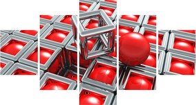 Obraz - 3D metaliczna abstrakcja (125x70 cm)