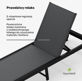Blumfeldt Lucca Lounge leżak ogrodowy | maks. obciążenie 120 kg | 5-stopniowa regulacja