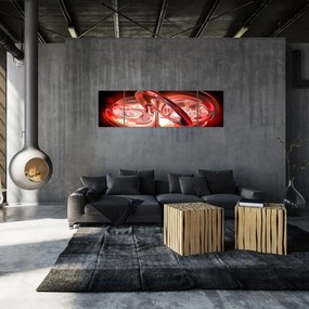 Obraz - czerwone kształty (170x50 cm)