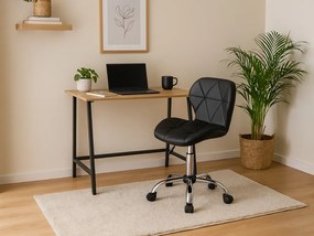 Zestaw do biura stół TAYLOR SONOMA 100x50 cm + krzesło biurowe AVOLA z ekoskory czarny