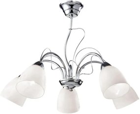 Klasyczny żyrandol z 5 szklanymi kloszami - 4X S121 Z6-T65