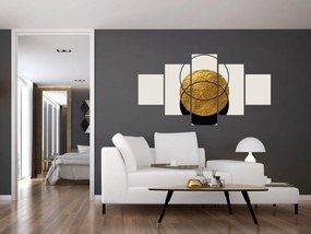 Obraz - Abstrakcja złoto-biała N⁰2 (125x70 cm)