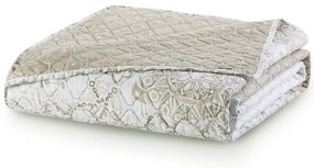 Jasnobrązowa narzuta dwustronna z mikrowłókna DecoKing Malaga, 220x240 cm