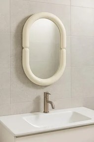 Białe lustro wiszące w stylu retro  B0-S29
