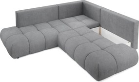 Masseno Narożnik DUCA z funkcją spania i pojemnikiem na pościel Narozniki L, Rozkładana sofa - Szary, FLOW 17