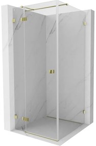 Mexen Lunar T kabina prysznicowa uchylna lewa 100 x 100 cm, transparent, złota - 834T-100-100-50-00-L