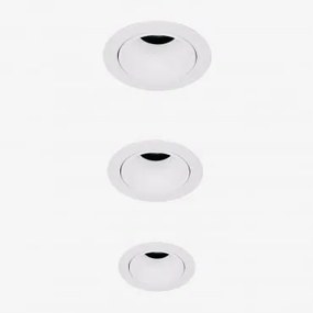 Pack 3 Wpuszczanych Downlightów Led Z Okrągłymi Ramkami Ø5 Cm Do Użytku Zewnętrznego, Wykonanych Z Aluminium - Sklum