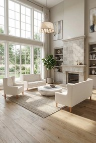 Kremowy 6 sosbowy zestaw wypoczynkowy uszak W6-M55