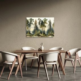 Obraz na szkle - Krajobraz lasów w stylu vintage (70x50 cm)