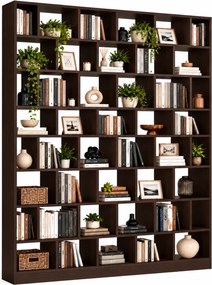 Duża biblioteczka regał na książki do salonu wenge R1-M19