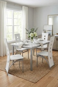 Komplet 4 białych krzeseł do stołu M8-L20