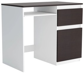 Biurko komputerowe młodzieżowe szkolne 90 cm REMI1 Biały/Wenge