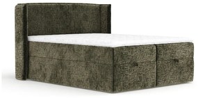 Ciemnozielone łóżko boxspring ze schowkiem 180x200 cm Passion – Maison de Rêve