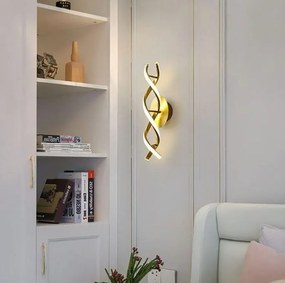 Kinkiet lampa wisząca LED spirala metalowa AT80-2KL-Gold